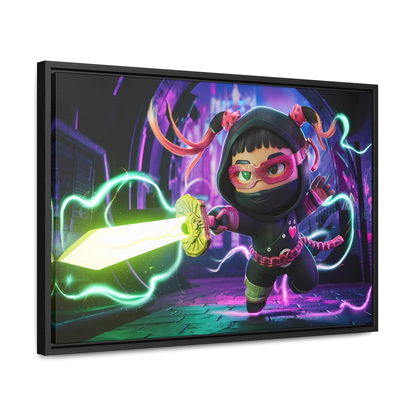 Neon Ninja Unleashed - Gallery Canvas Wraps, Horizontal Frame