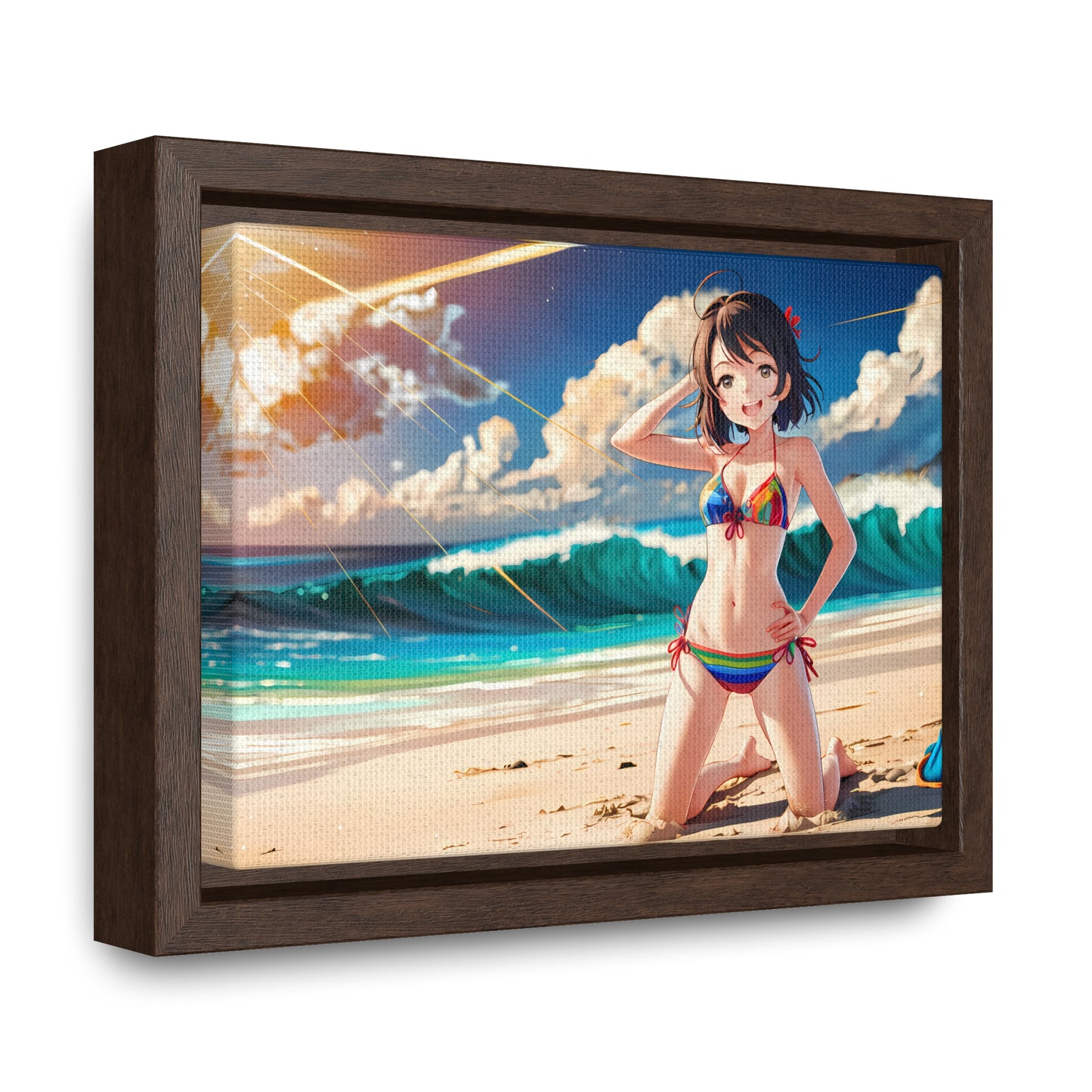 Sunlit Shores of Joy - Gallery Canvas Wraps, Horizontal Frame