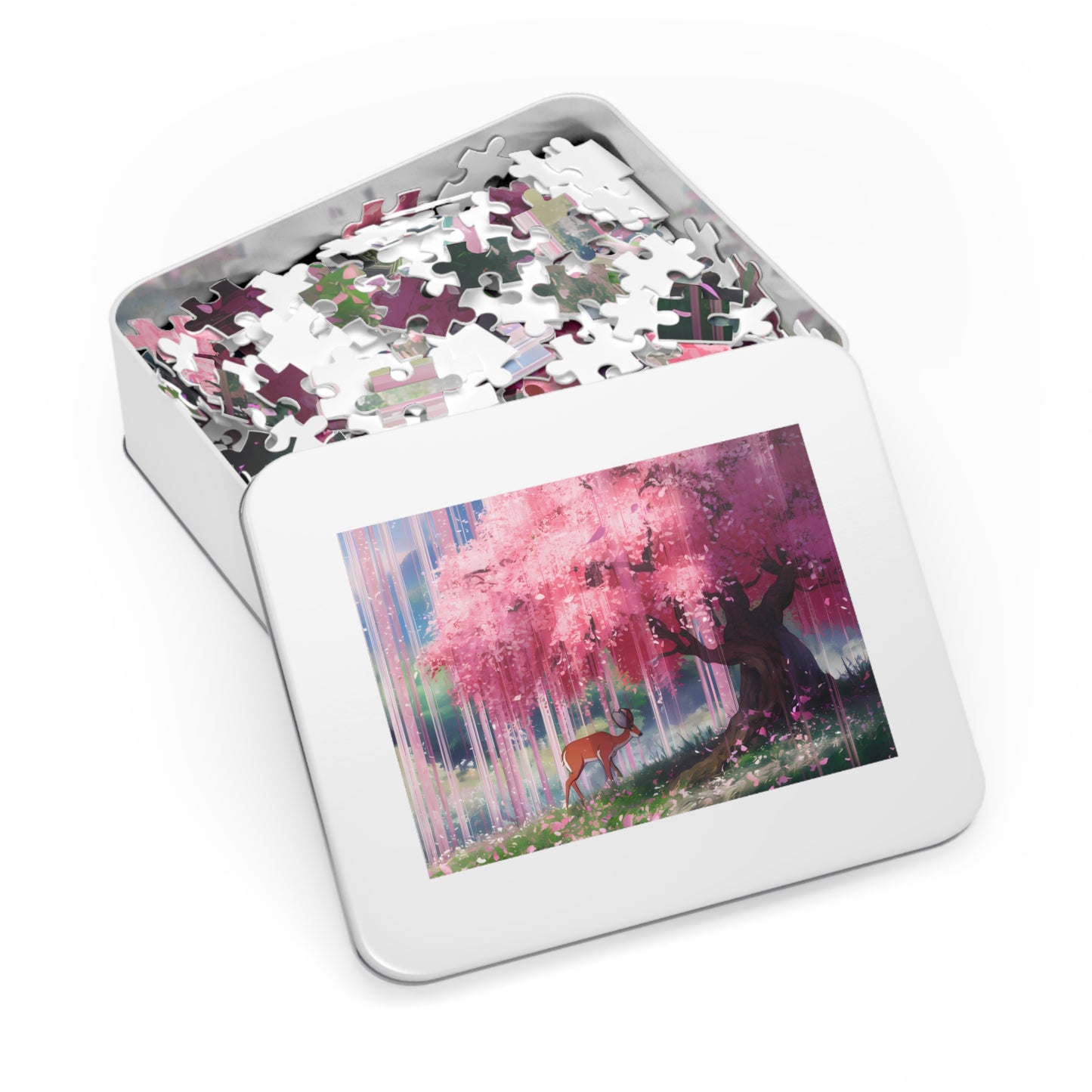 Serenity Under the Sakura Rain - Jigsaw Puzzle (30, 110, 252, 500,1000-Piece)
