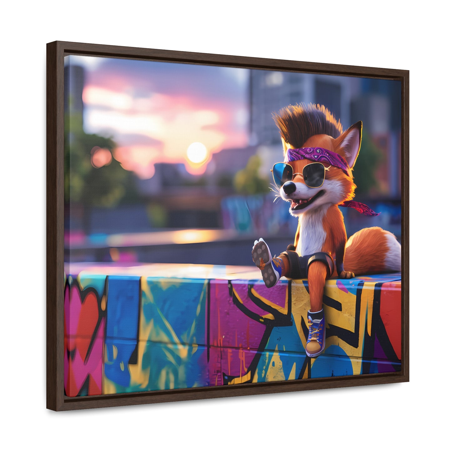 Urban Fox Vibes - Gallery Canvas Wraps, Horizontal Frame