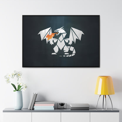 Origami Dragon Flame - Gallery Canvas Wraps, Horizontal Frame