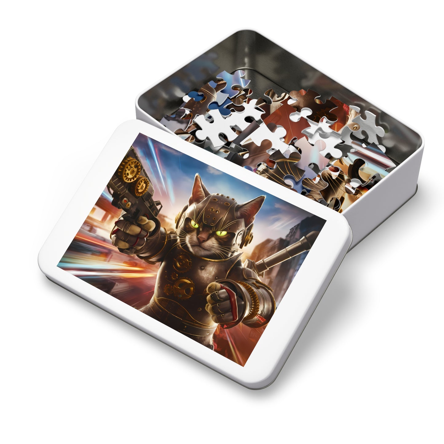 Cyber Feline Enforcer - Jigsaw Puzzle (30, 110, 252, 500,1000-Piece)