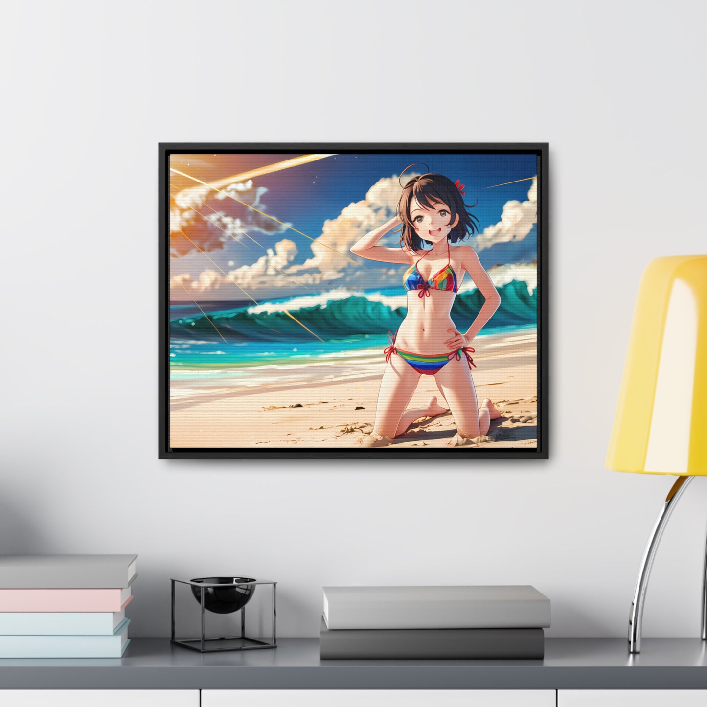 Sunlit Shores of Joy - Gallery Canvas Wraps, Horizontal Frame