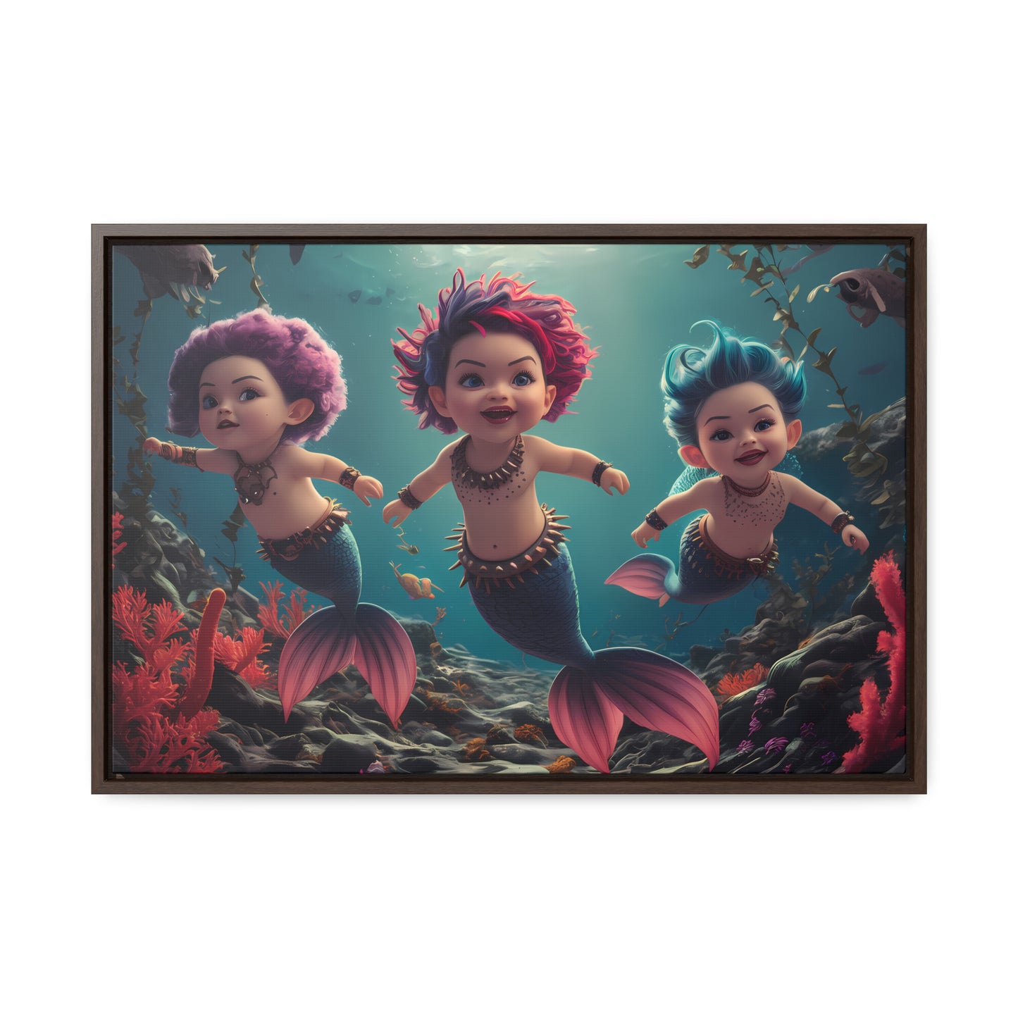 Aquatic Mischief - Gallery Canvas Wraps, Horizontal Frame