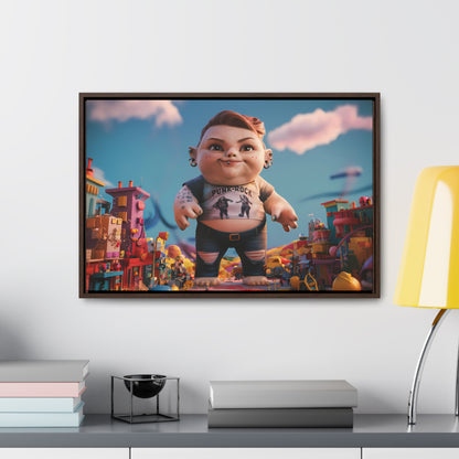 "Punk Rock Titan in Toy Town" - Gallery Canvas Wraps, Horizontal Frame