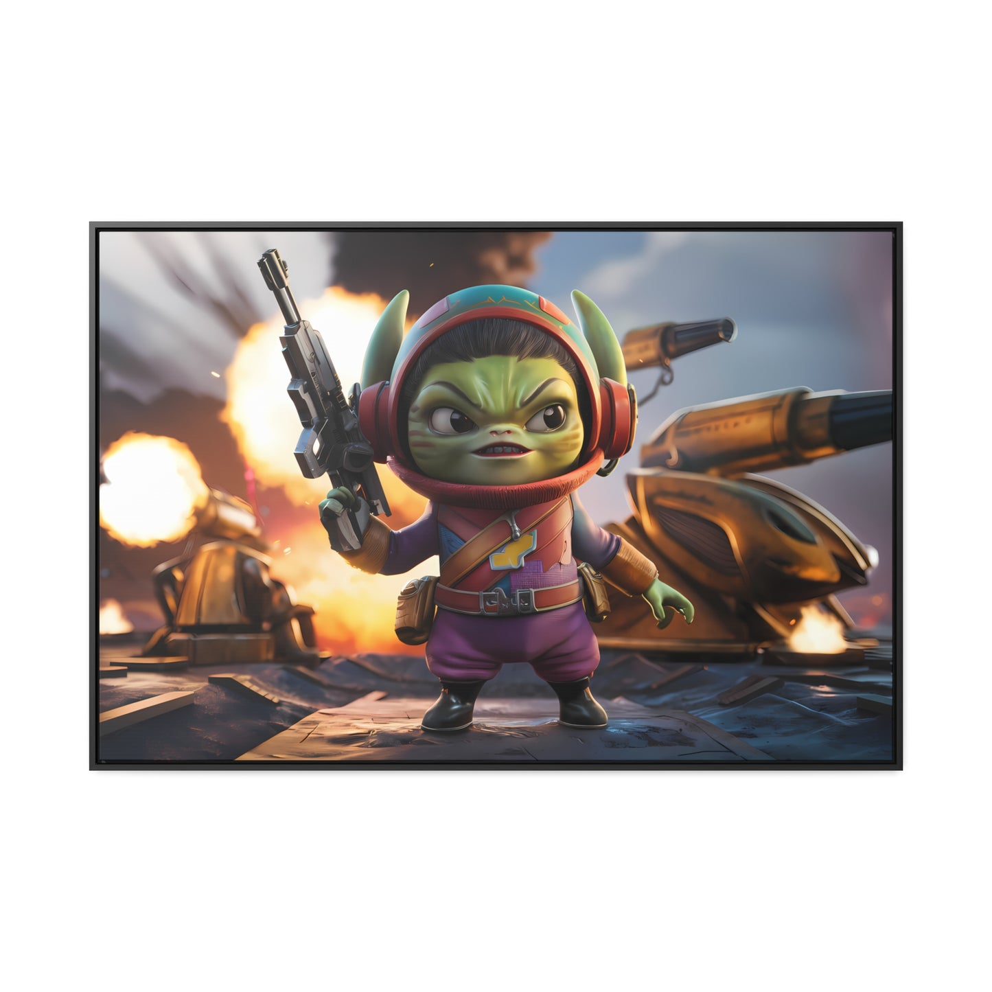 "Galactic Gremlin Commander" - Gallery Canvas Wraps, Horizontal Frame