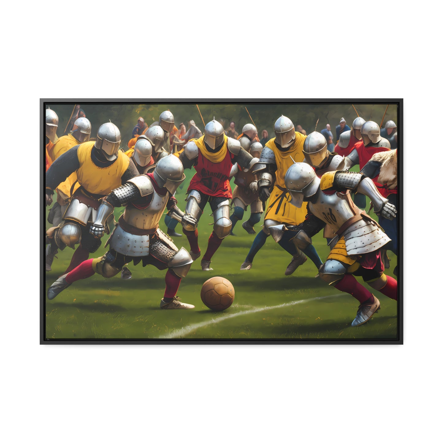 Medieval Football Battle - Gallery Canvas Wraps, Horizontal Frame