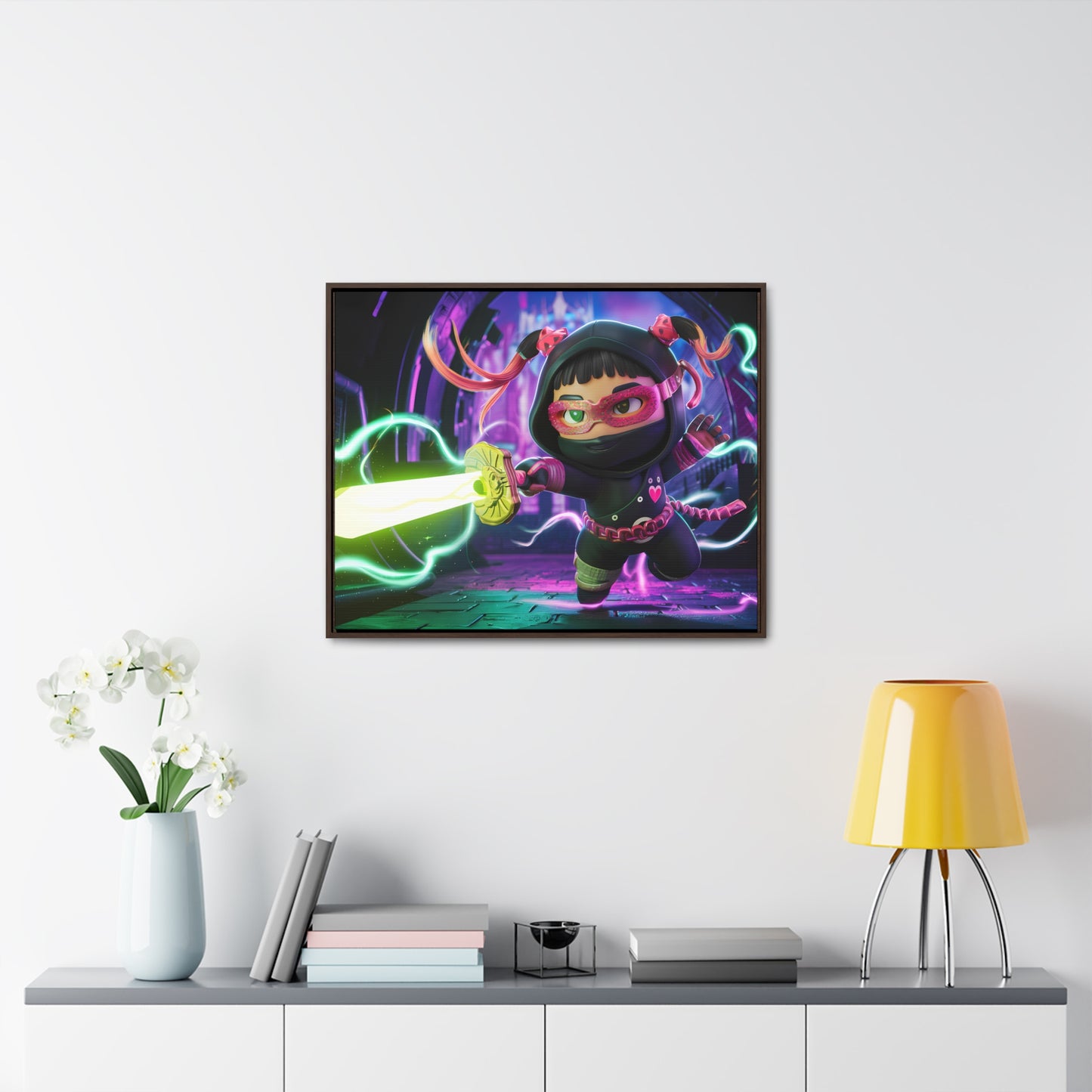 Neon Ninja Unleashed - Gallery Canvas Wraps, Horizontal Frame