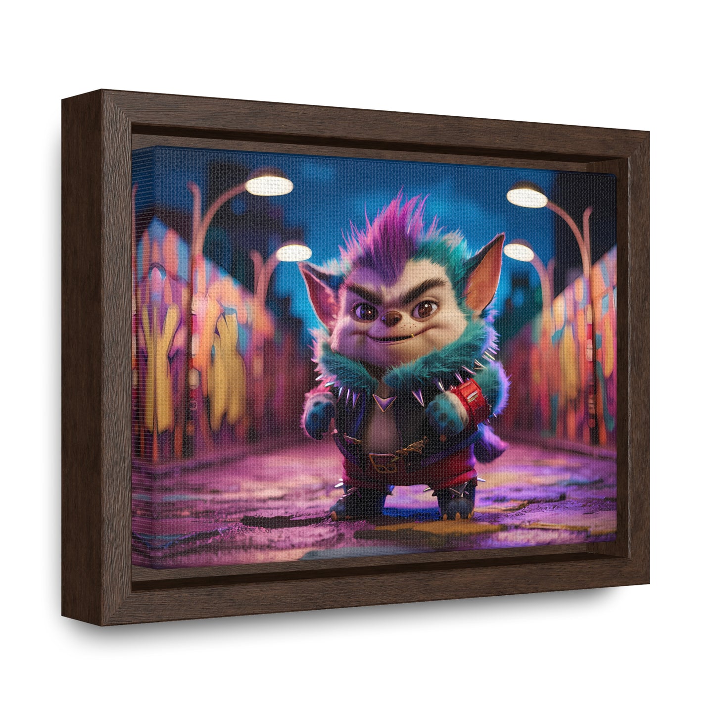Rebel Furry in the Neon Alley - Gallery Canvas Wraps, Horizontal Frame