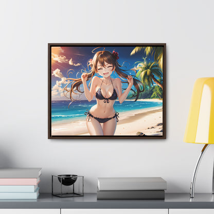 Sunlit Joy on the Beach - Gallery Canvas Wraps, Horizontal Frame