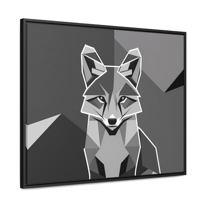 "Geometric Fox in Monochrome" - Gallery Canvas Wraps, Horizontal Frame