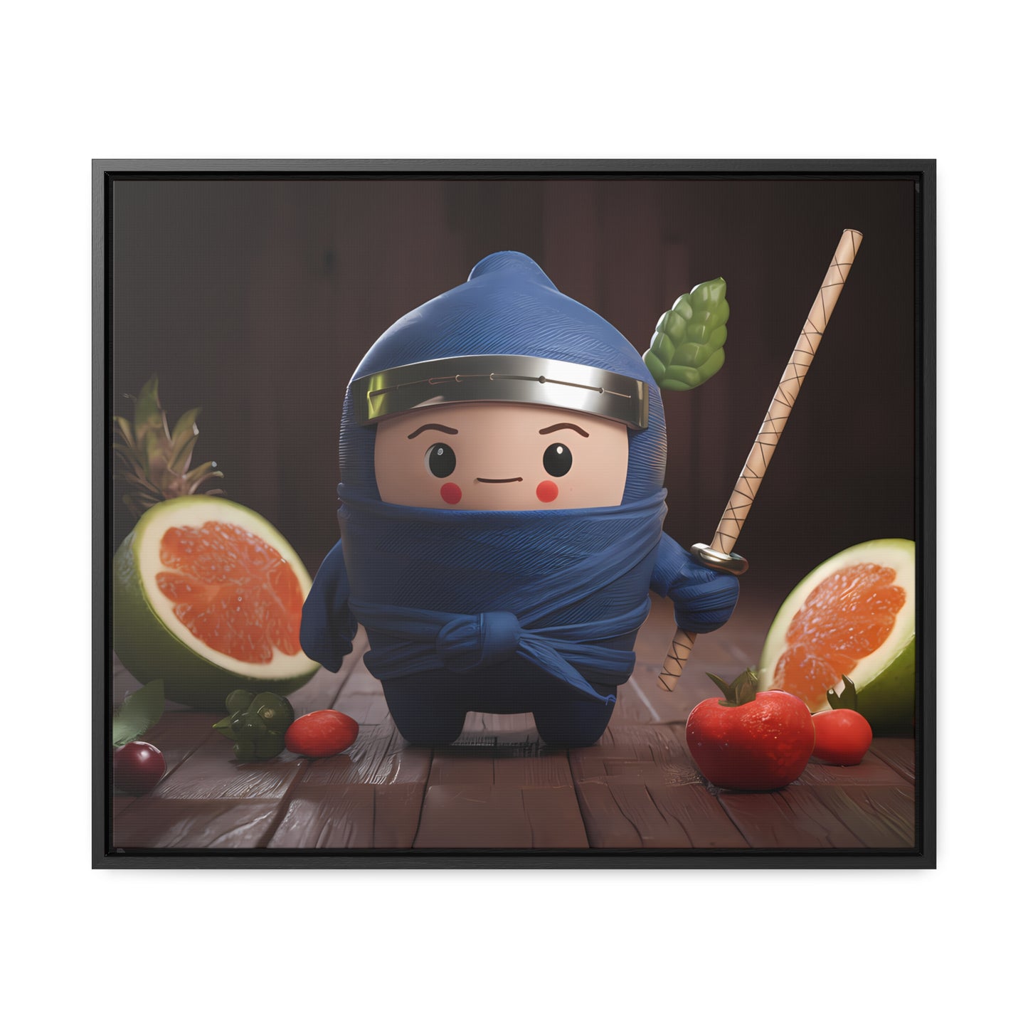 Ninja Fruit Guardian - Gallery Canvas Wraps, Horizontal Frame