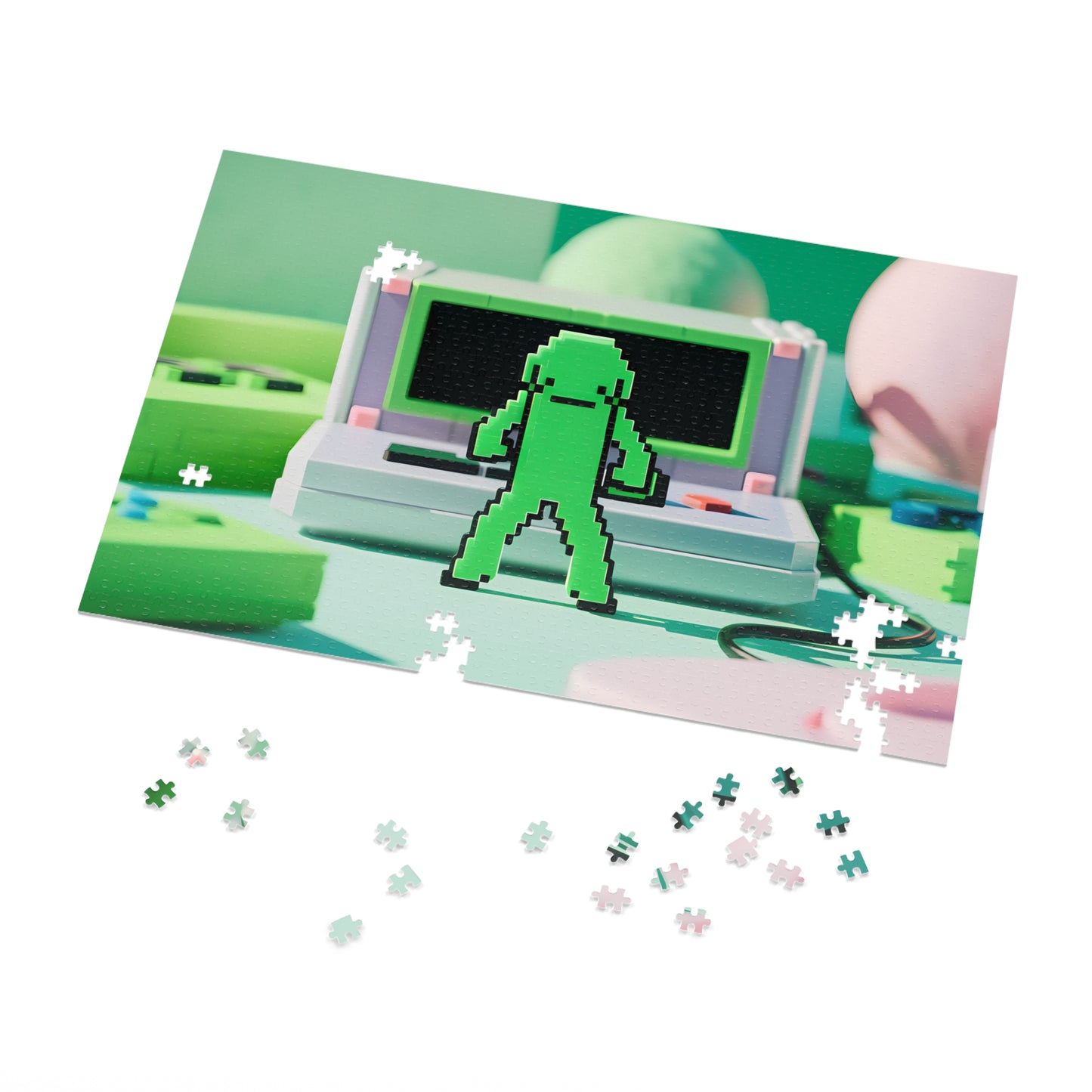 Pixel Guardian in the Digital Realm - Jigsaw Puzzle (30, 110, 252, 500,1000-Piece)