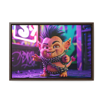 Punk Goblin in the Neon Alley - Gallery Canvas Wraps, Horizontal Frame