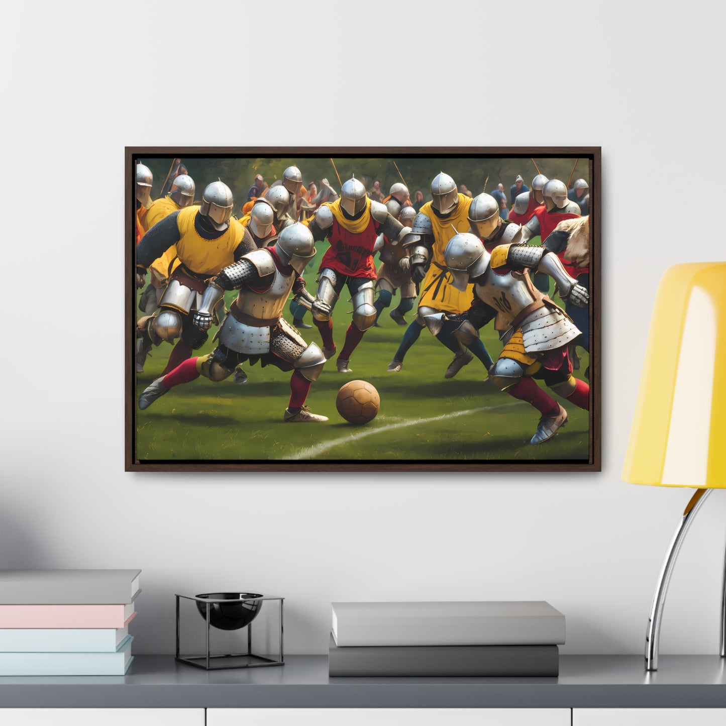 Medieval Football Battle - Gallery Canvas Wraps, Horizontal Frame