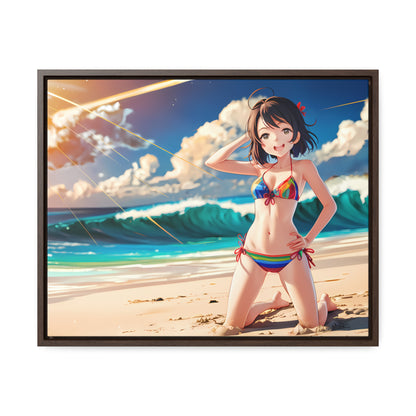 Sunlit Shores of Joy - Gallery Canvas Wraps, Horizontal Frame