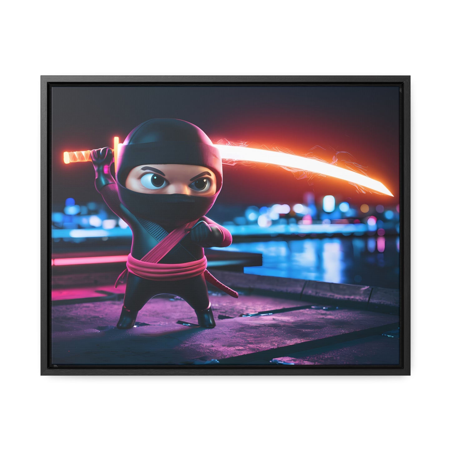 Neon Ninja Showdown - Gallery Canvas Wraps, Horizontal Frame