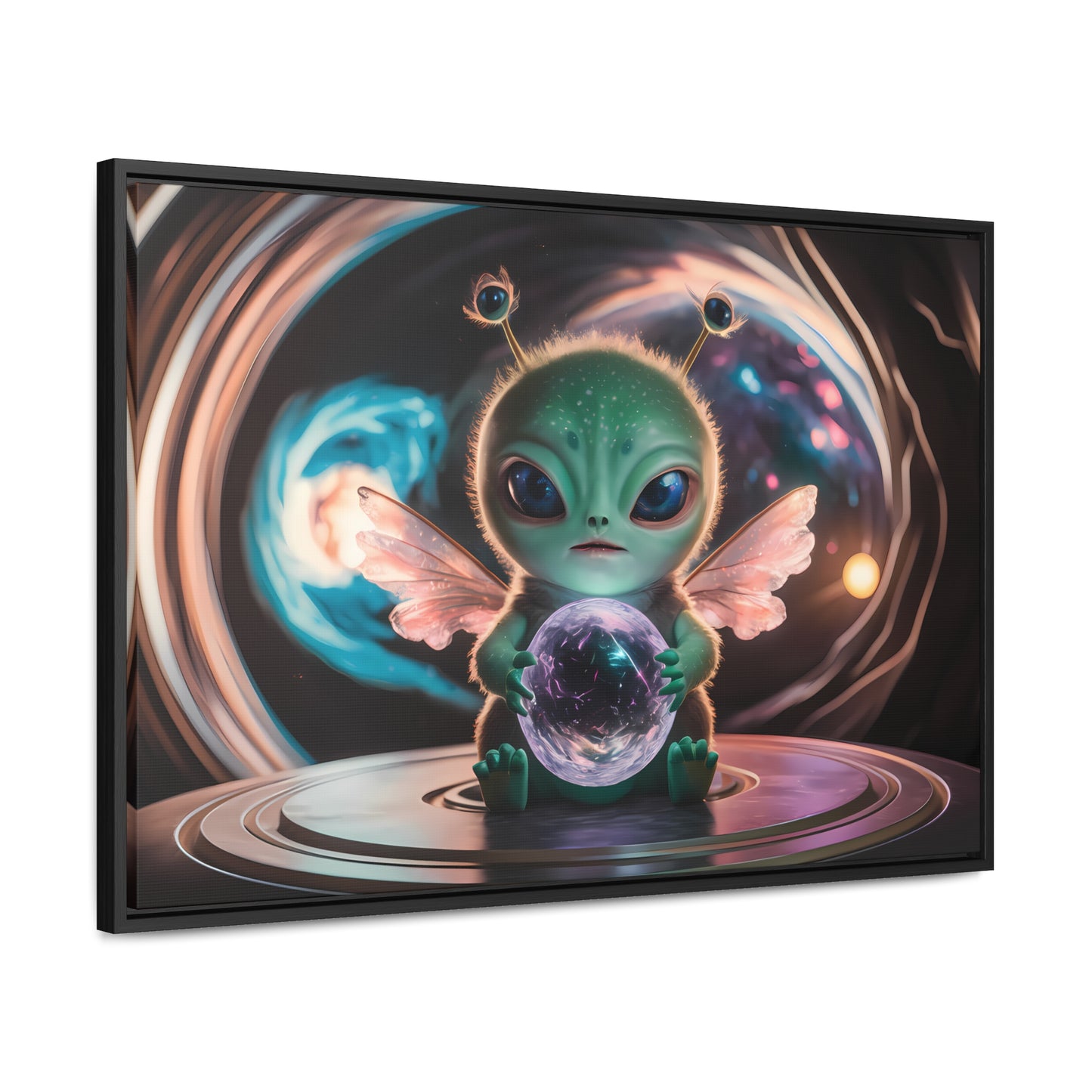 Guardian of the Cosmic Crystal - Gallery Canvas Wraps, Horizontal Frame