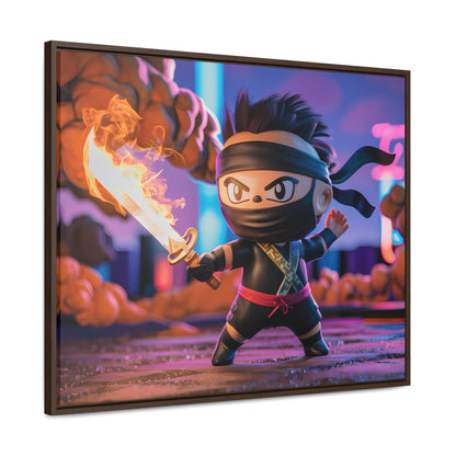"Flameblade Ninja in Action" - Gallery Canvas Wraps, Horizontal Frame