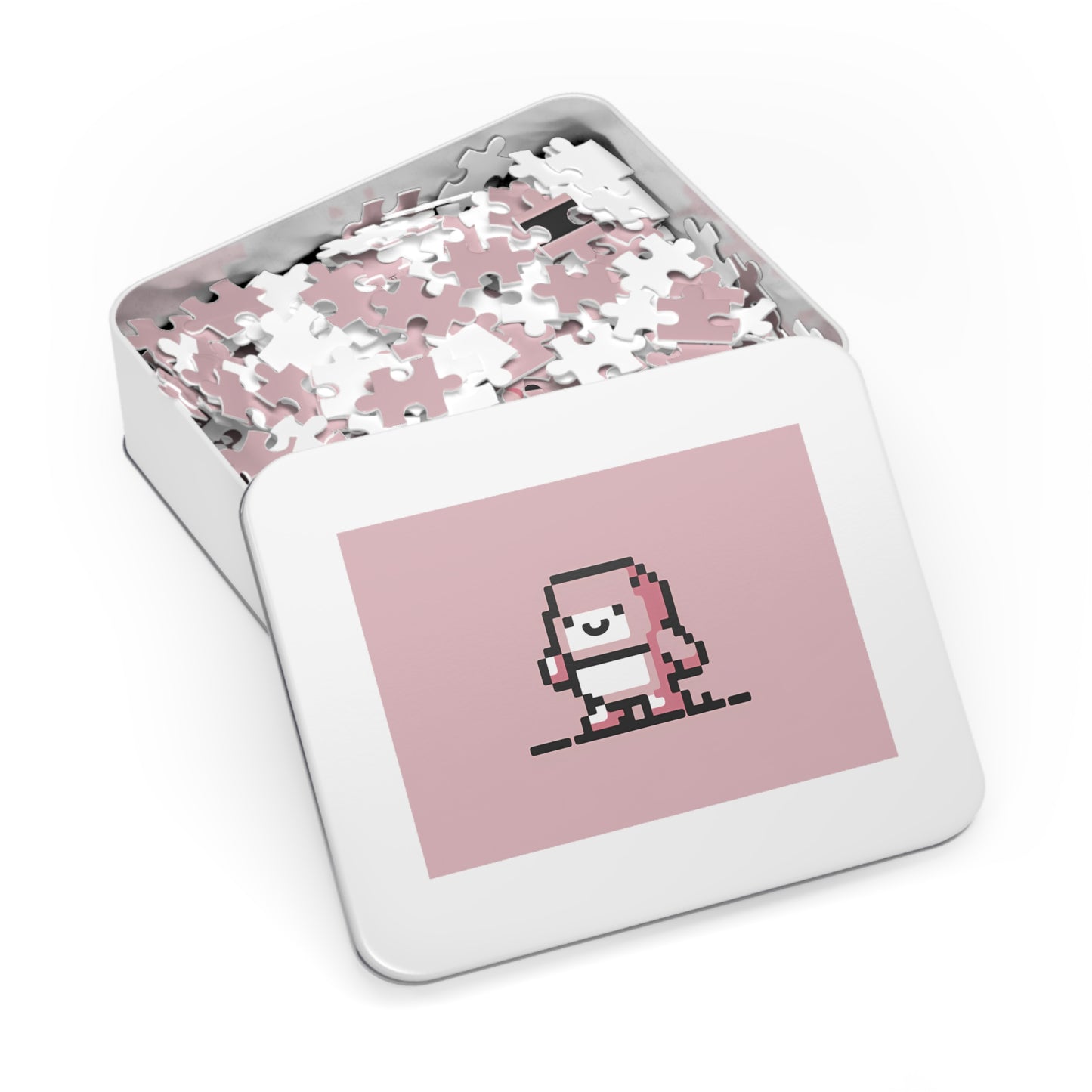Pixelated Pink Character on a Soft Background - Jigsaw Puzzle (30, 110, 252, 500,1000-Piece)