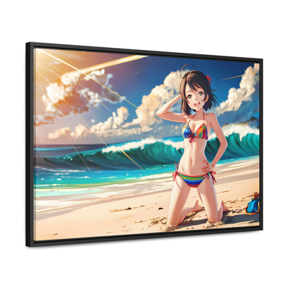 Sunlit Shores of Joy - Gallery Canvas Wraps, Horizontal Frame