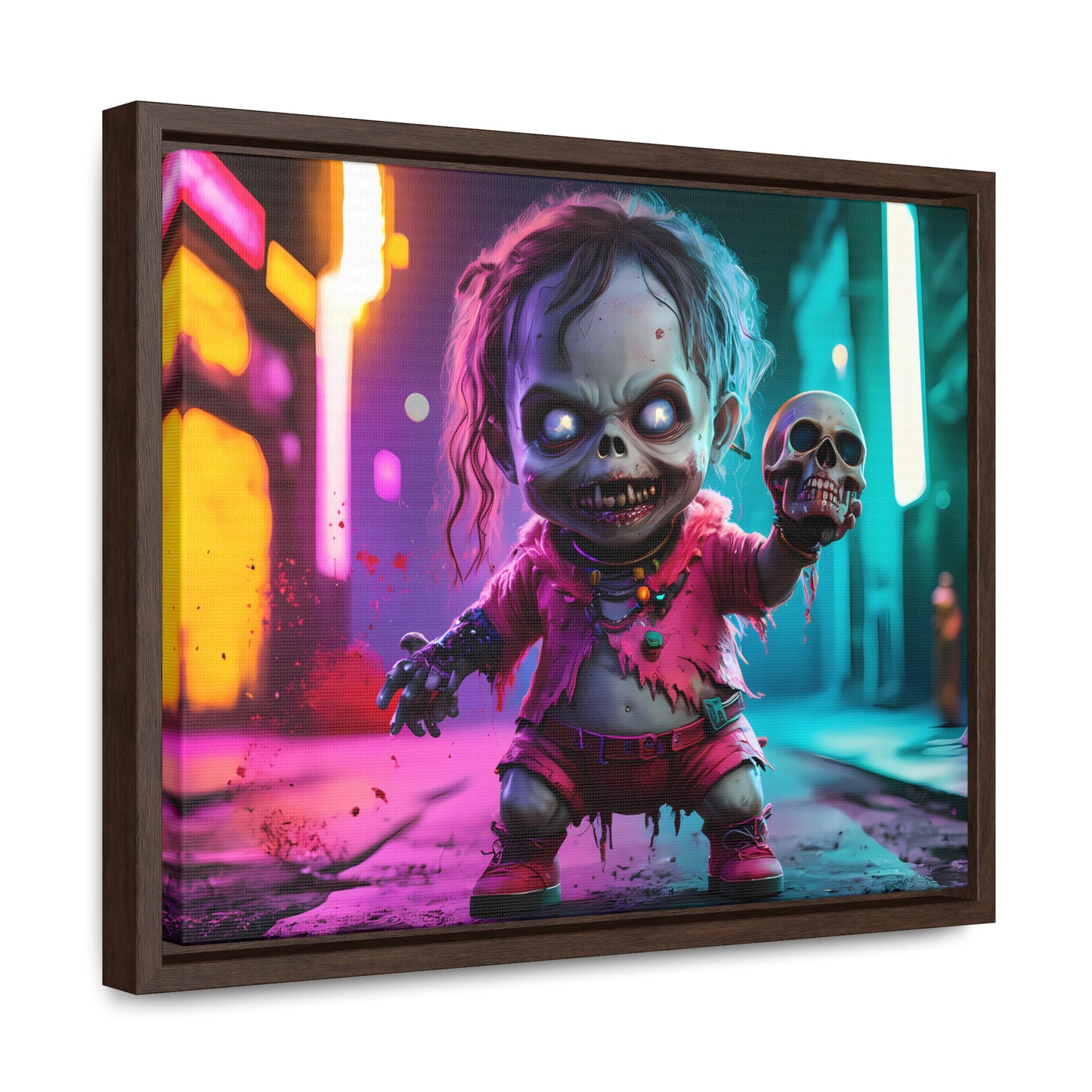 Nightmare in Neon City - Gallery Canvas Wraps, Horizontal Frame