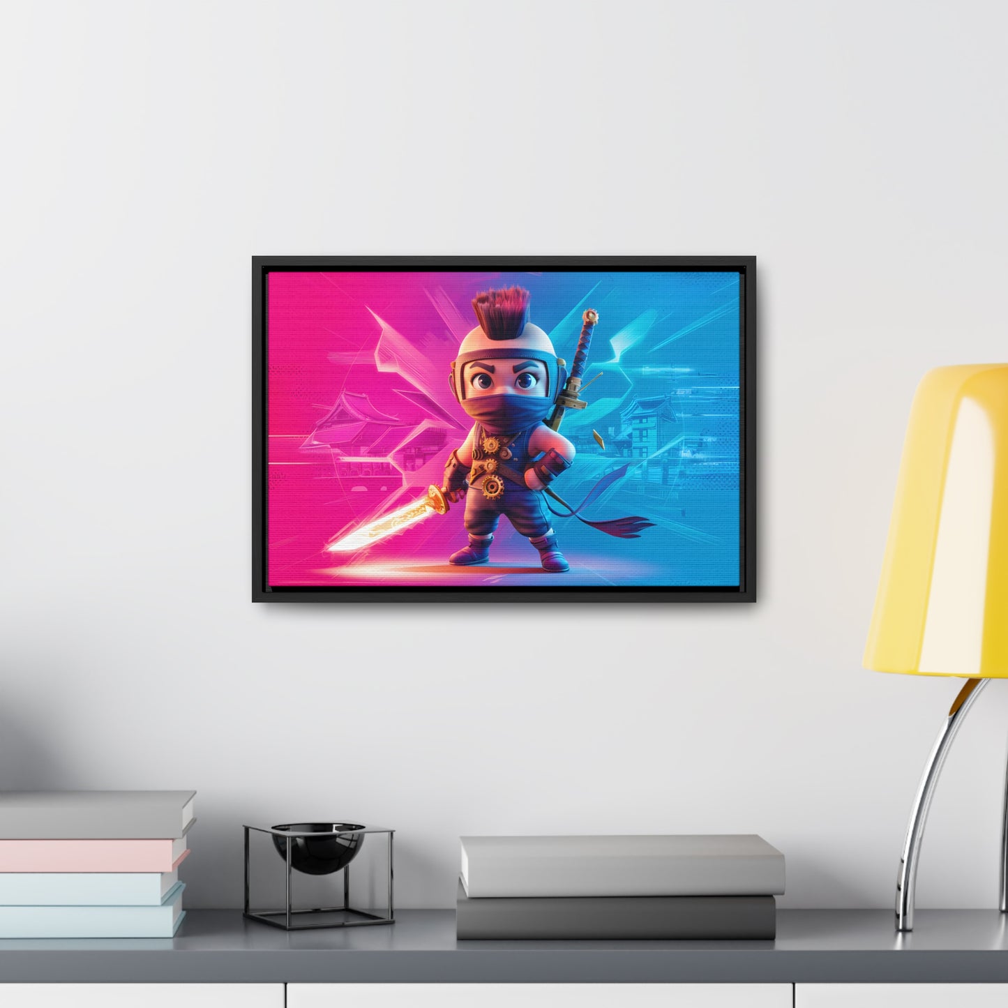 Neon Ninja Showdown - Gallery Canvas Wraps, Horizontal Frame