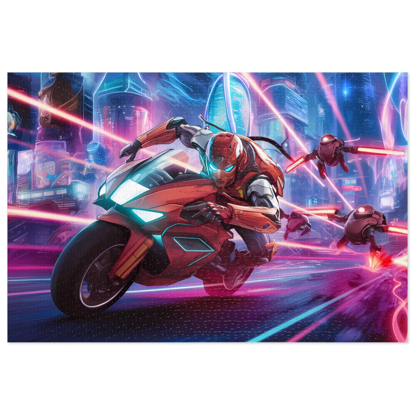 Cyber Pursuit: Neon Streets - Jigsaw Puzzle (30, 110, 252, 500,1000-Piece)
