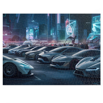 Neon Nights: Supercar Showdown - Jigsaw Puzzle (30, 110, 252, 500,1000-Piece)