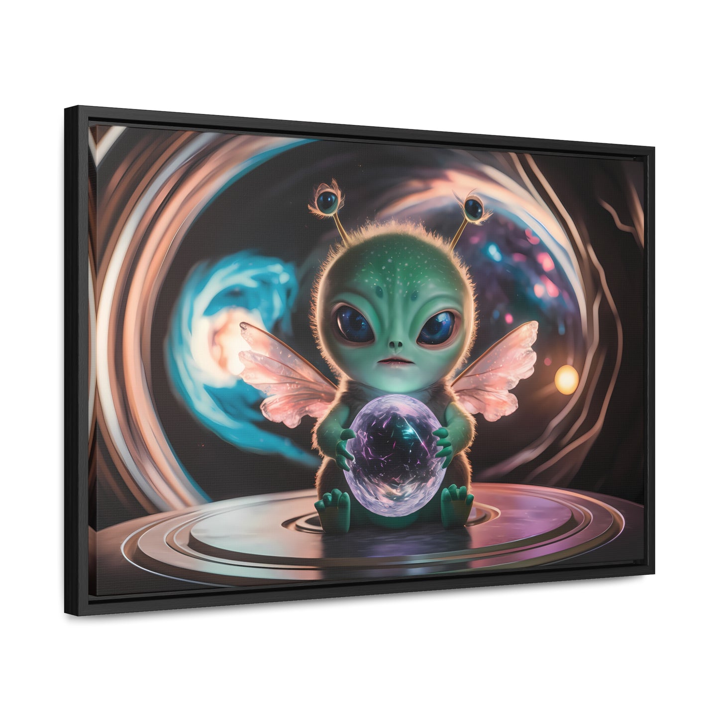 Guardian of the Cosmic Crystal - Gallery Canvas Wraps, Horizontal Frame