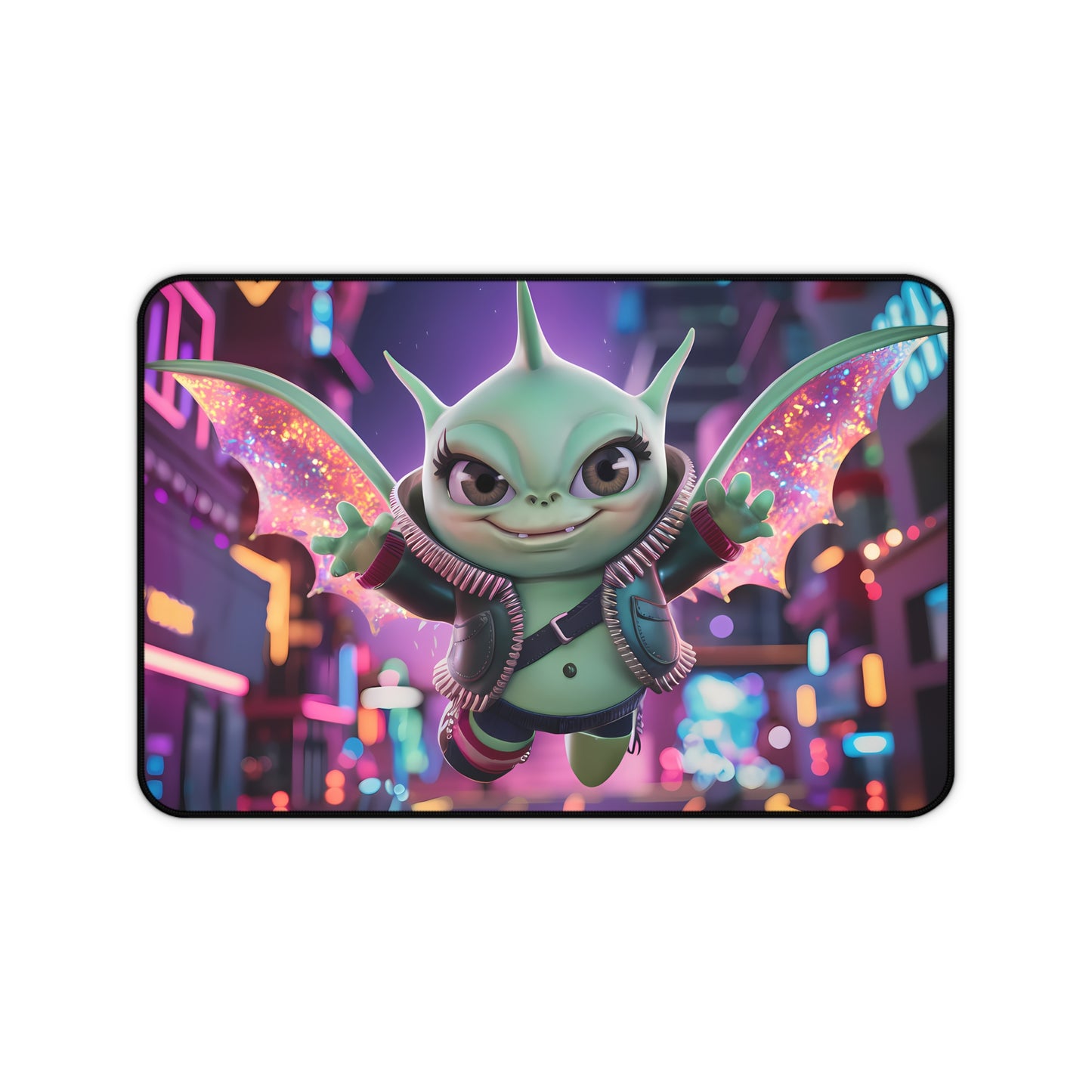 Neon Winged Mischief - Desk Mat