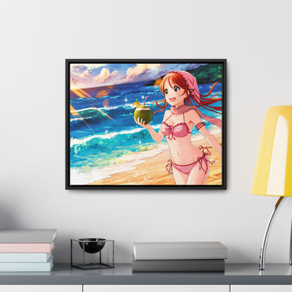 Sunset Shores and Summer Smiles - Gallery Canvas Wraps, Horizontal Frame