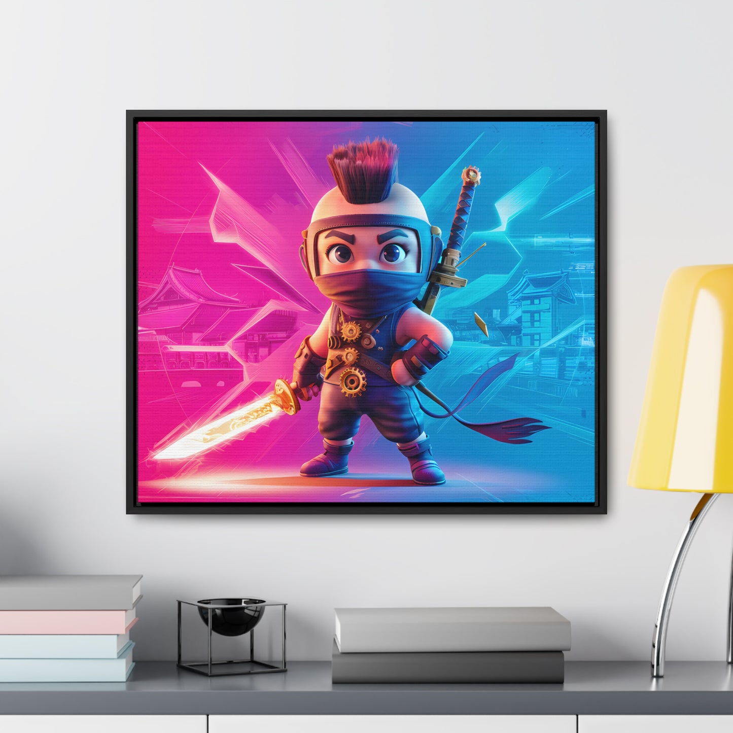 Neon Ninja Showdown - Gallery Canvas Wraps, Horizontal Frame