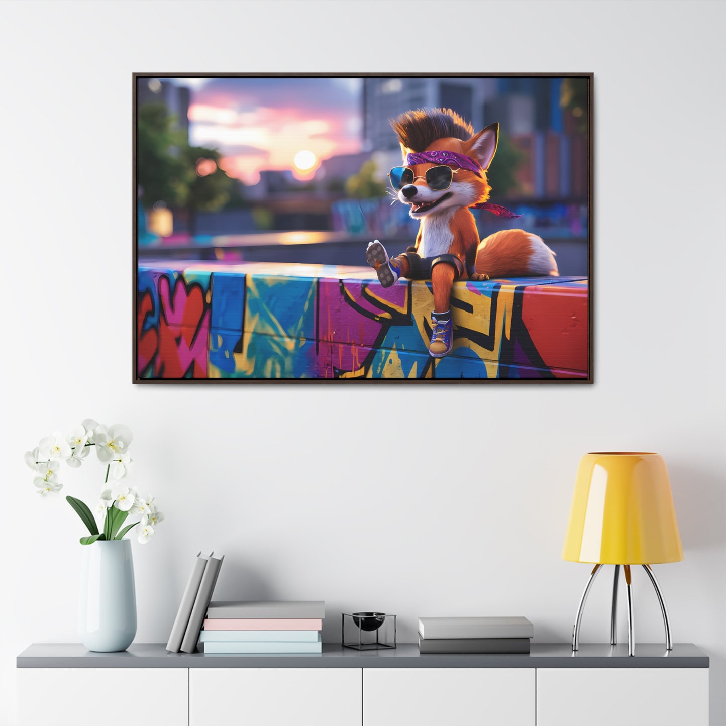 Urban Fox Vibes - Gallery Canvas Wraps, Horizontal Frame