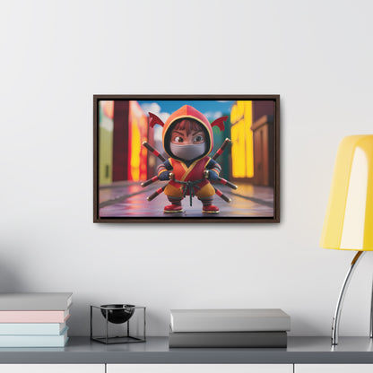 "Chibi Ninja Warrior in the City" - Gallery Canvas Wraps, Horizontal Frame