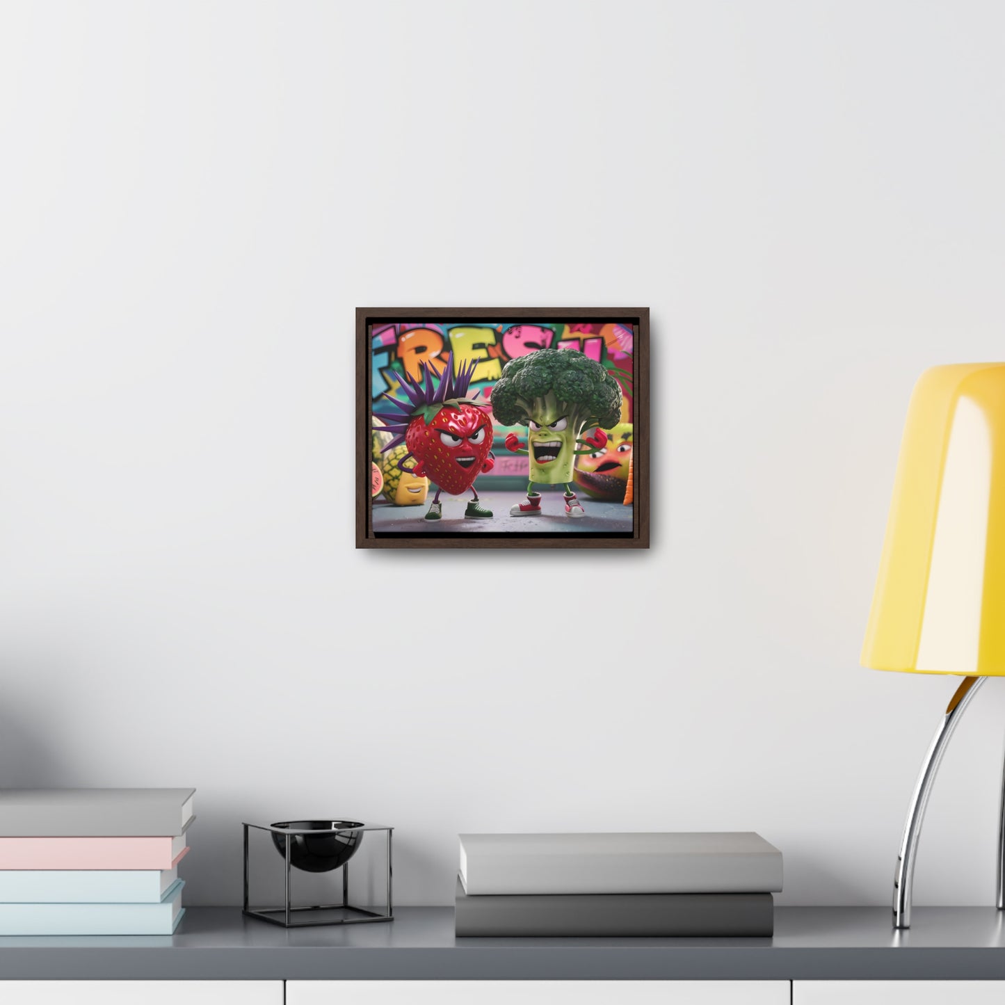 "Fresh Fight: Battle of the Bites" - Gallery Canvas Wraps, Horizontal Frame