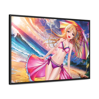 Sunset Stroll on the Beach - Gallery Canvas Wraps, Horizontal Frame