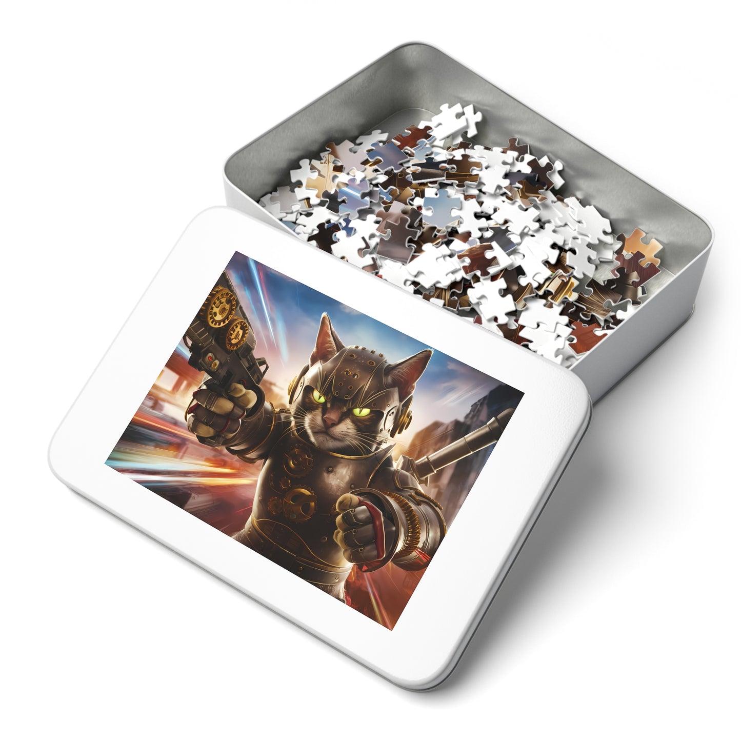 Cyber Feline Enforcer - Jigsaw Puzzle (30, 110, 252, 500,1000-Piece)