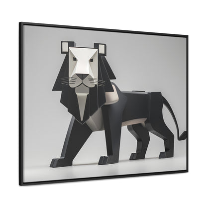 Regal Geometric Lion - Gallery Canvas Wraps, Horizontal Frame