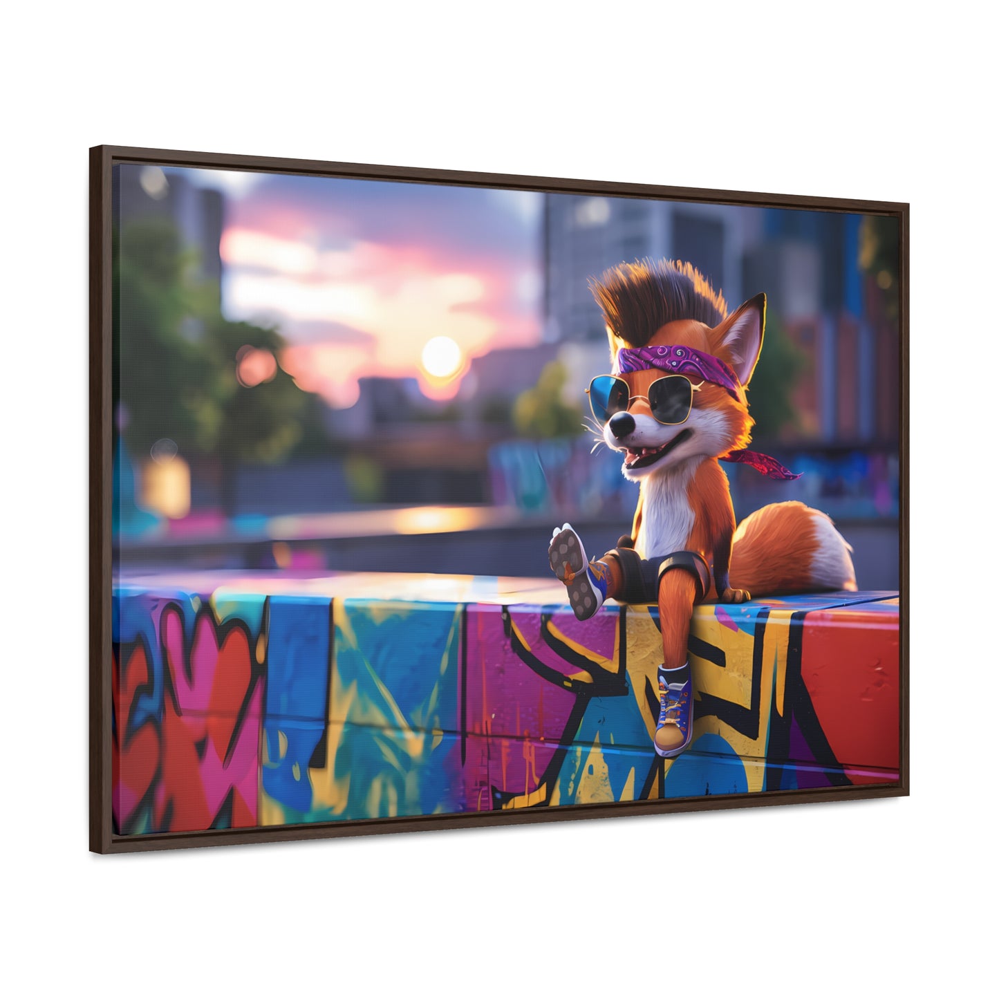 Urban Fox Vibes - Gallery Canvas Wraps, Horizontal Frame