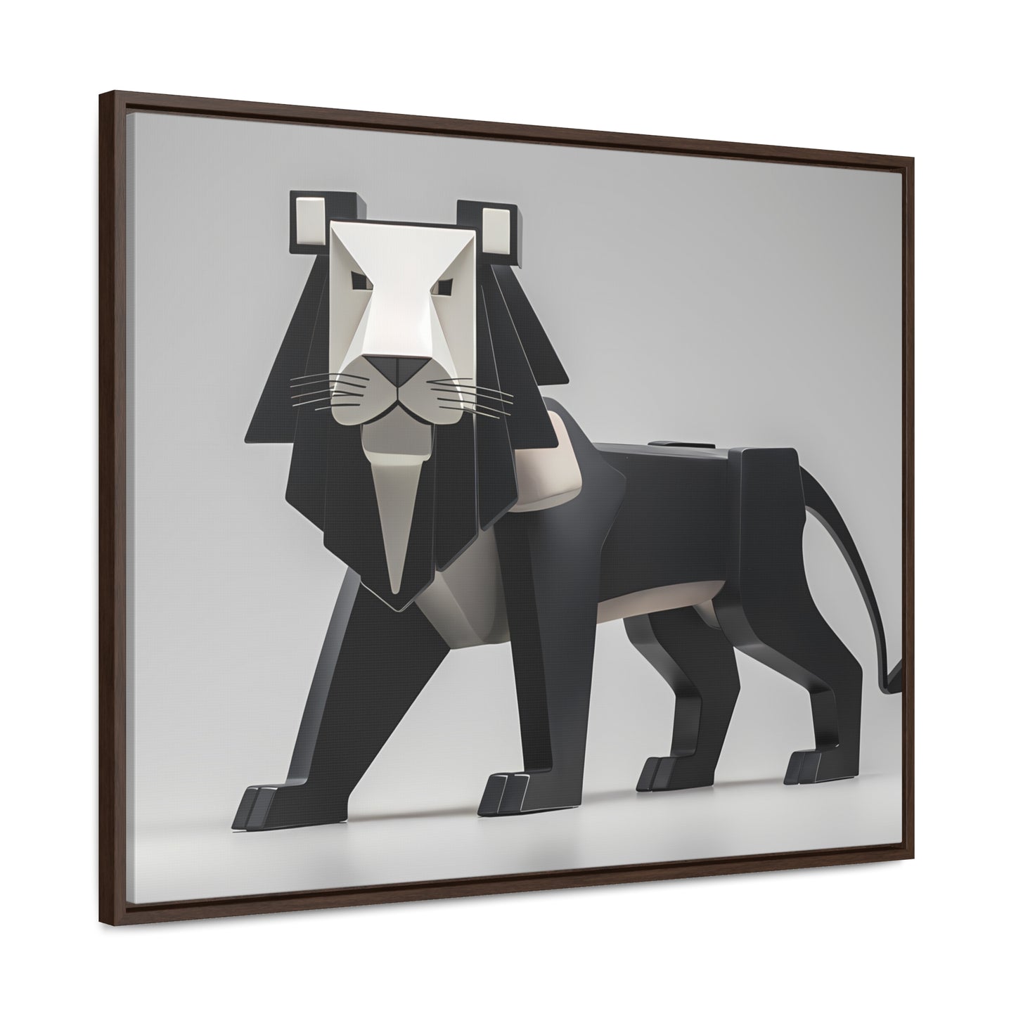 Regal Geometric Lion - Gallery Canvas Wraps, Horizontal Frame