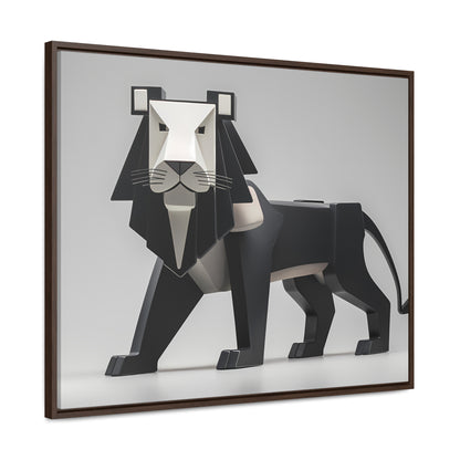 Regal Geometric Lion - Gallery Canvas Wraps, Horizontal Frame