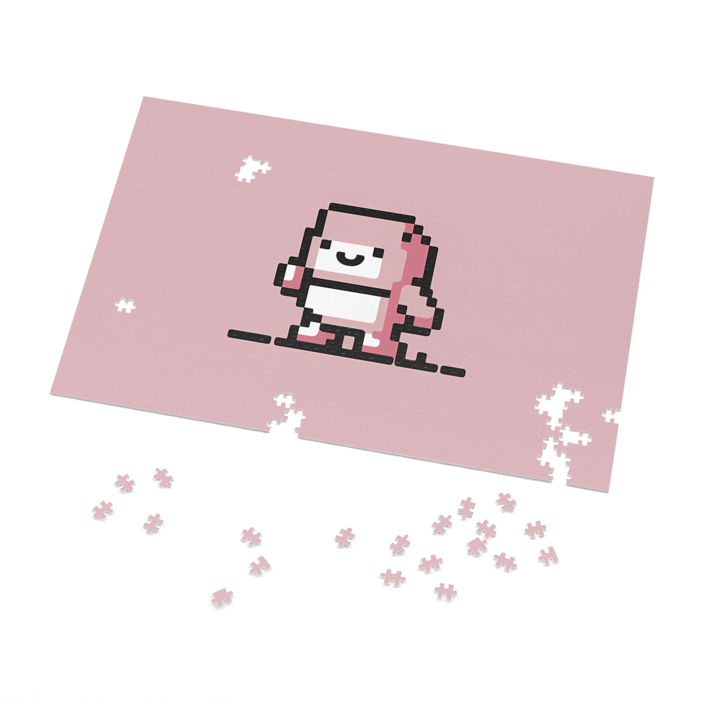 Pixelated Pink Character on a Soft Background - Jigsaw Puzzle (30, 110, 252, 500,1000-Piece)
