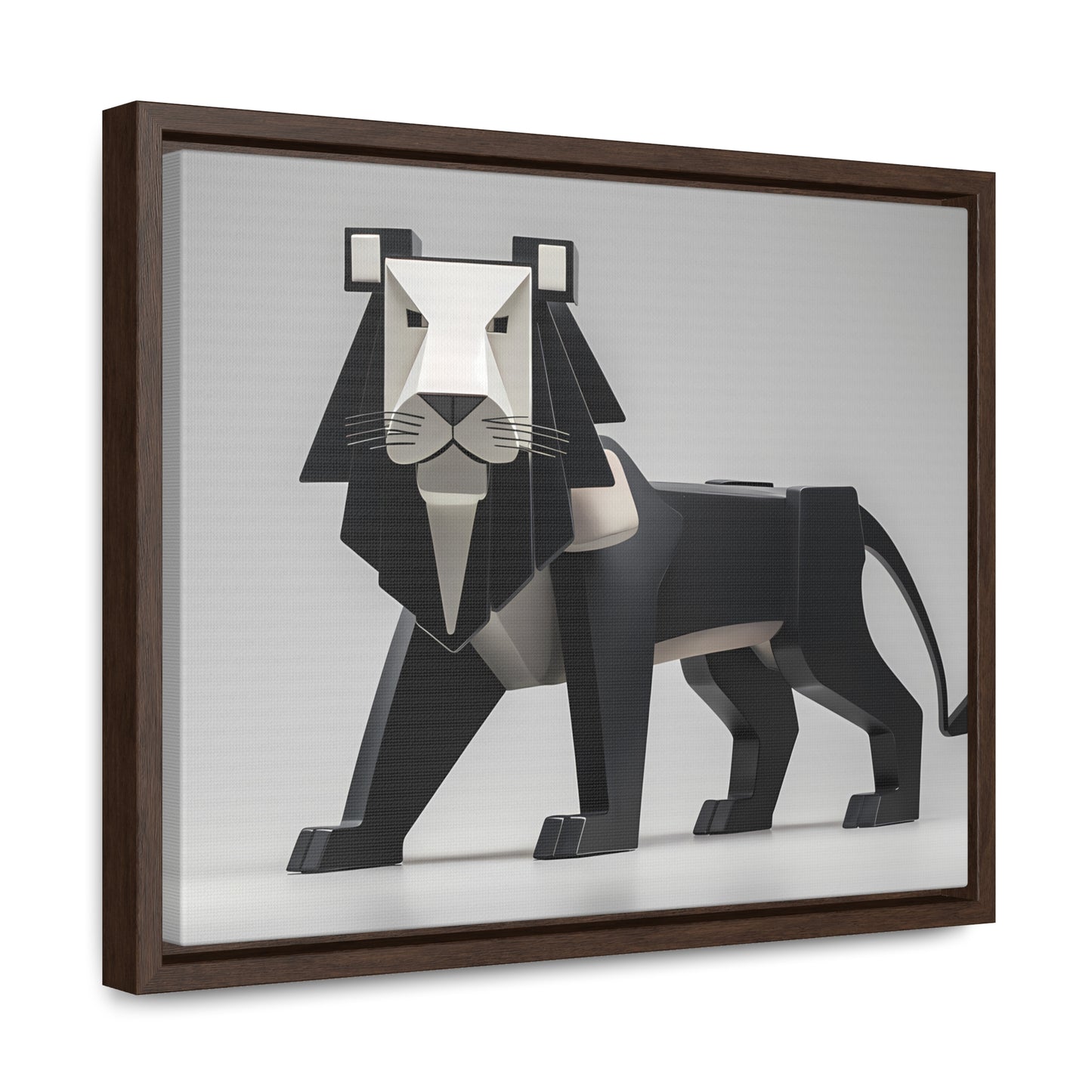 Regal Geometric Lion - Gallery Canvas Wraps, Horizontal Frame