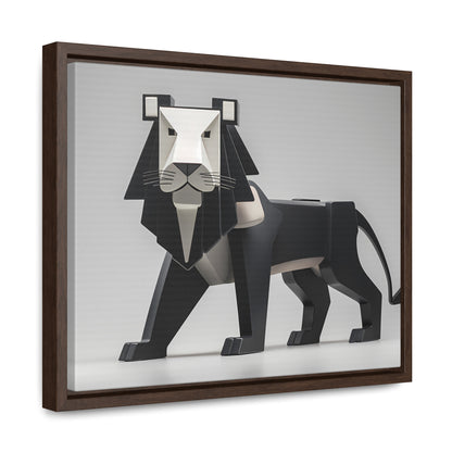 Regal Geometric Lion - Gallery Canvas Wraps, Horizontal Frame