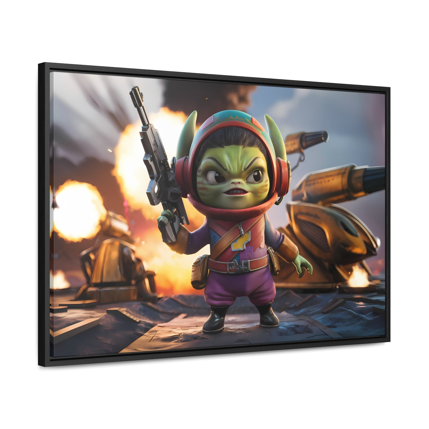 "Galactic Gremlin Commander" - Gallery Canvas Wraps, Horizontal Frame