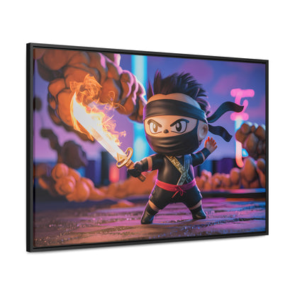 "Flameblade Ninja in Action" - Gallery Canvas Wraps, Horizontal Frame