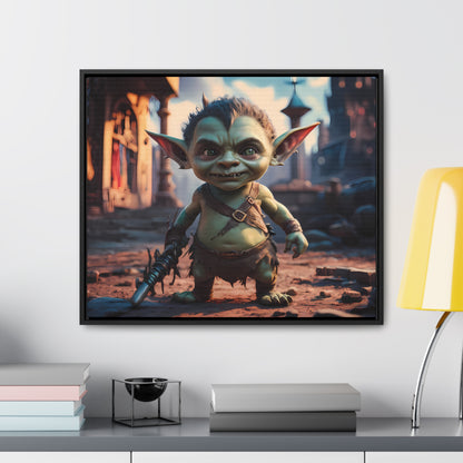Goblin Warrior in the Ruined City - Gallery Canvas Wraps, Horizontal Frame