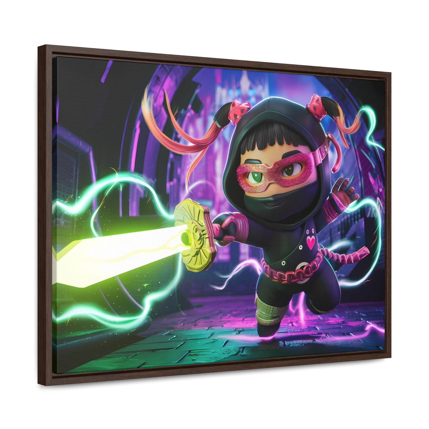 Neon Ninja Unleashed - Gallery Canvas Wraps, Horizontal Frame