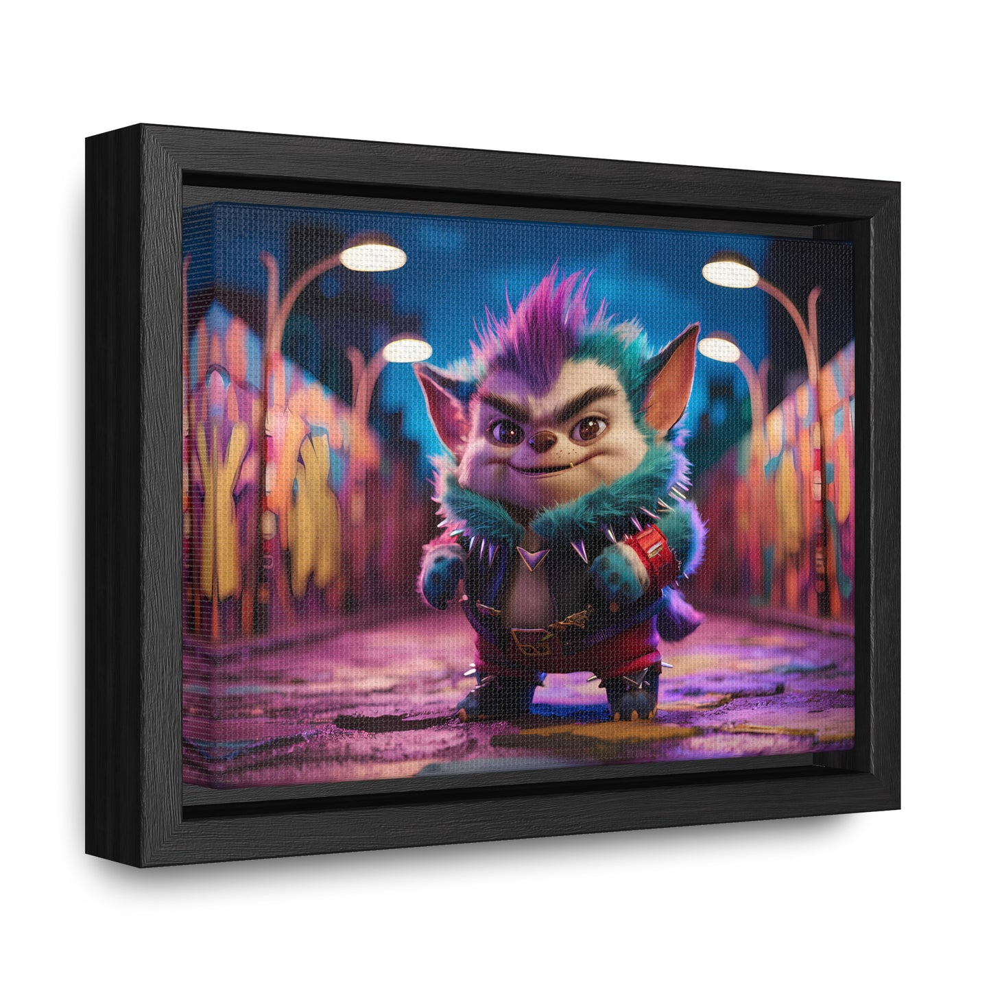 Rebel Furry in the Neon Alley - Gallery Canvas Wraps, Horizontal Frame